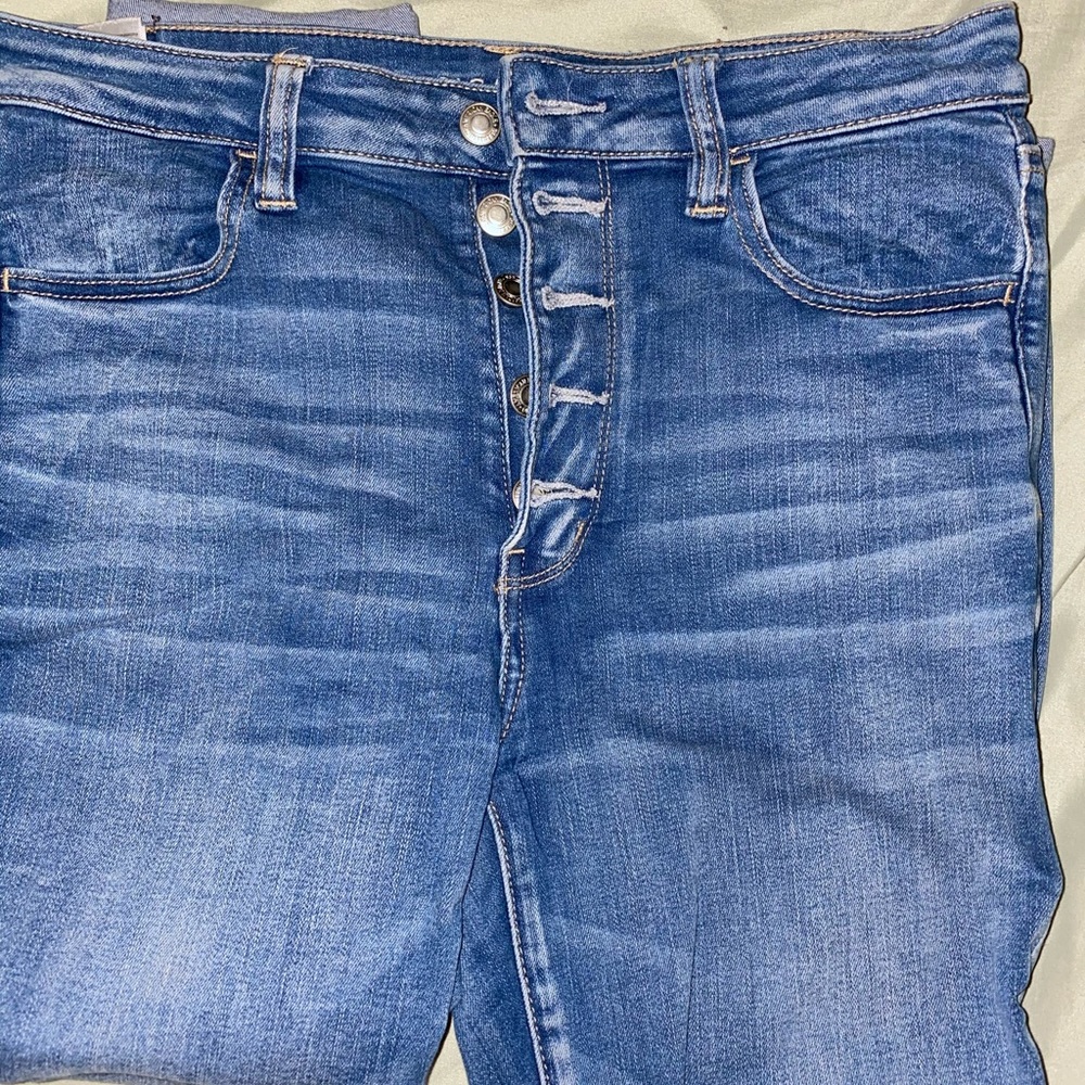 Button up high waisted jeans